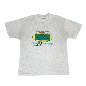 Vintage Apel Machine Shirt Grey Large Cullman Tennis Championship Single Stitch